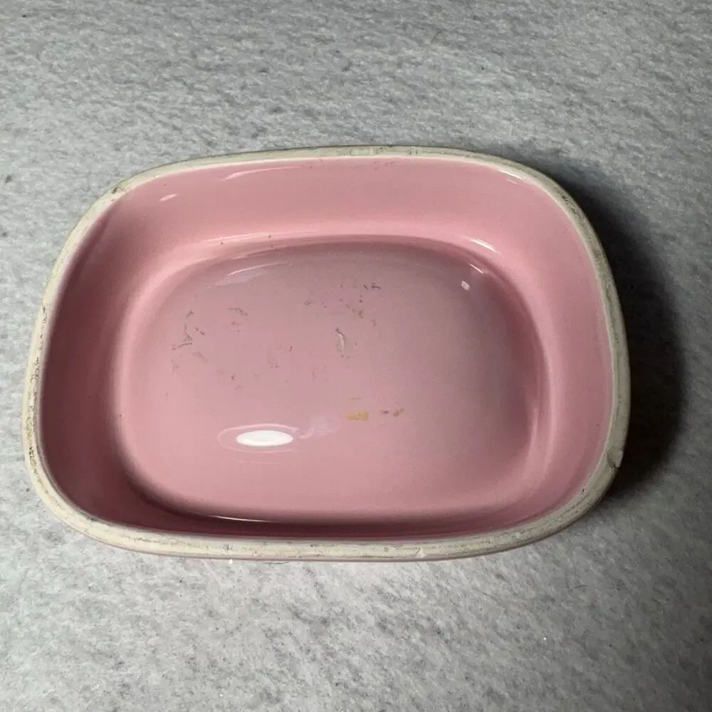 Vintage Ceramic Tea Rose Soap Dish Bathroom Accessories 90’s Decor
